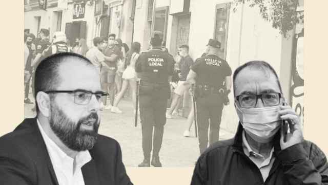 Carlos Giménez, exsenador del PSOE y actual asesor en la Conselleria de Sanidad, y el histórico líder Ángel Franco.