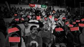 Fotomontaje del veto a las mujeres en los estadios de Irán