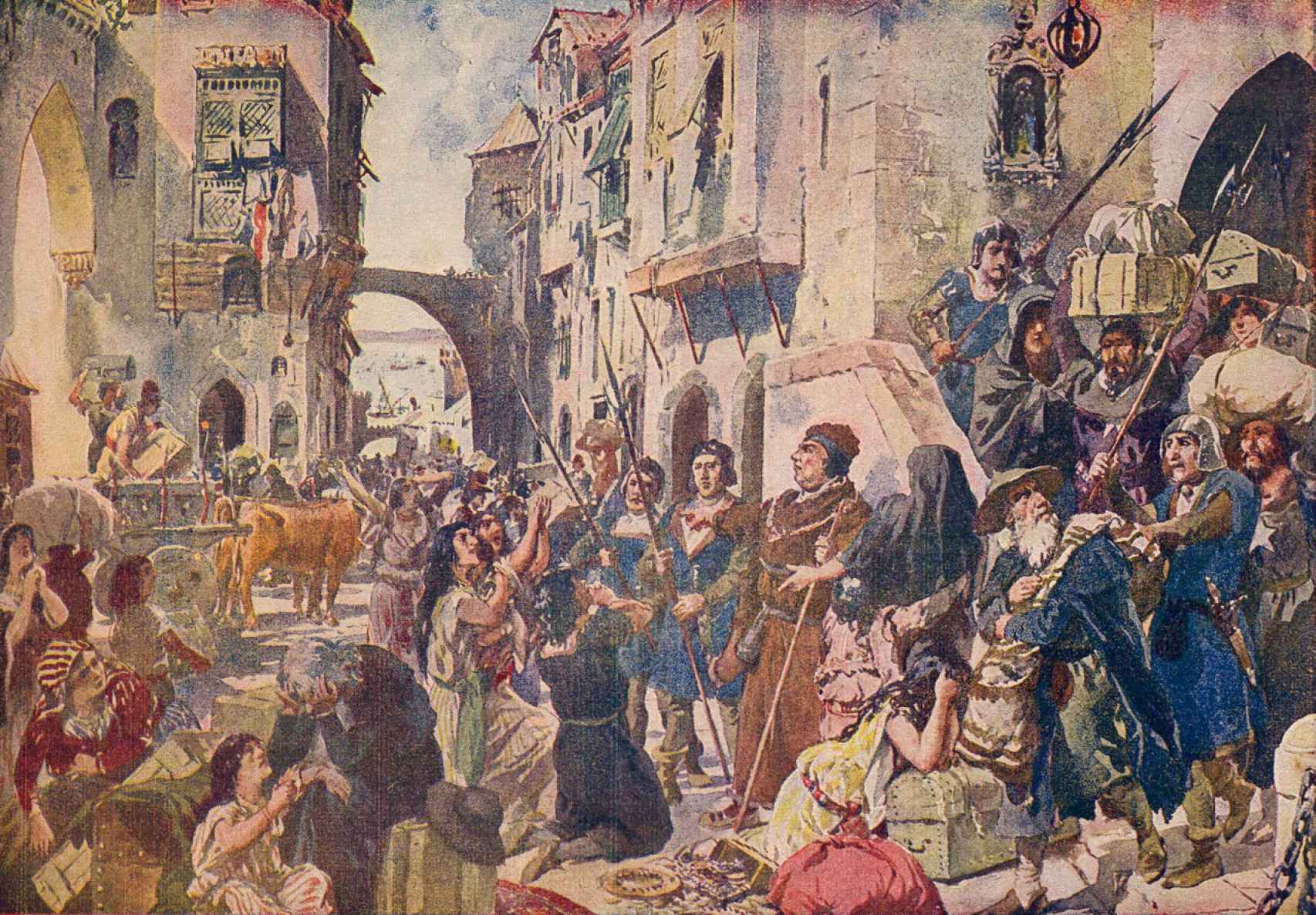 'La expulsión de los judíos en 1497', cuadro del pintor portugués Roque Gameiro.