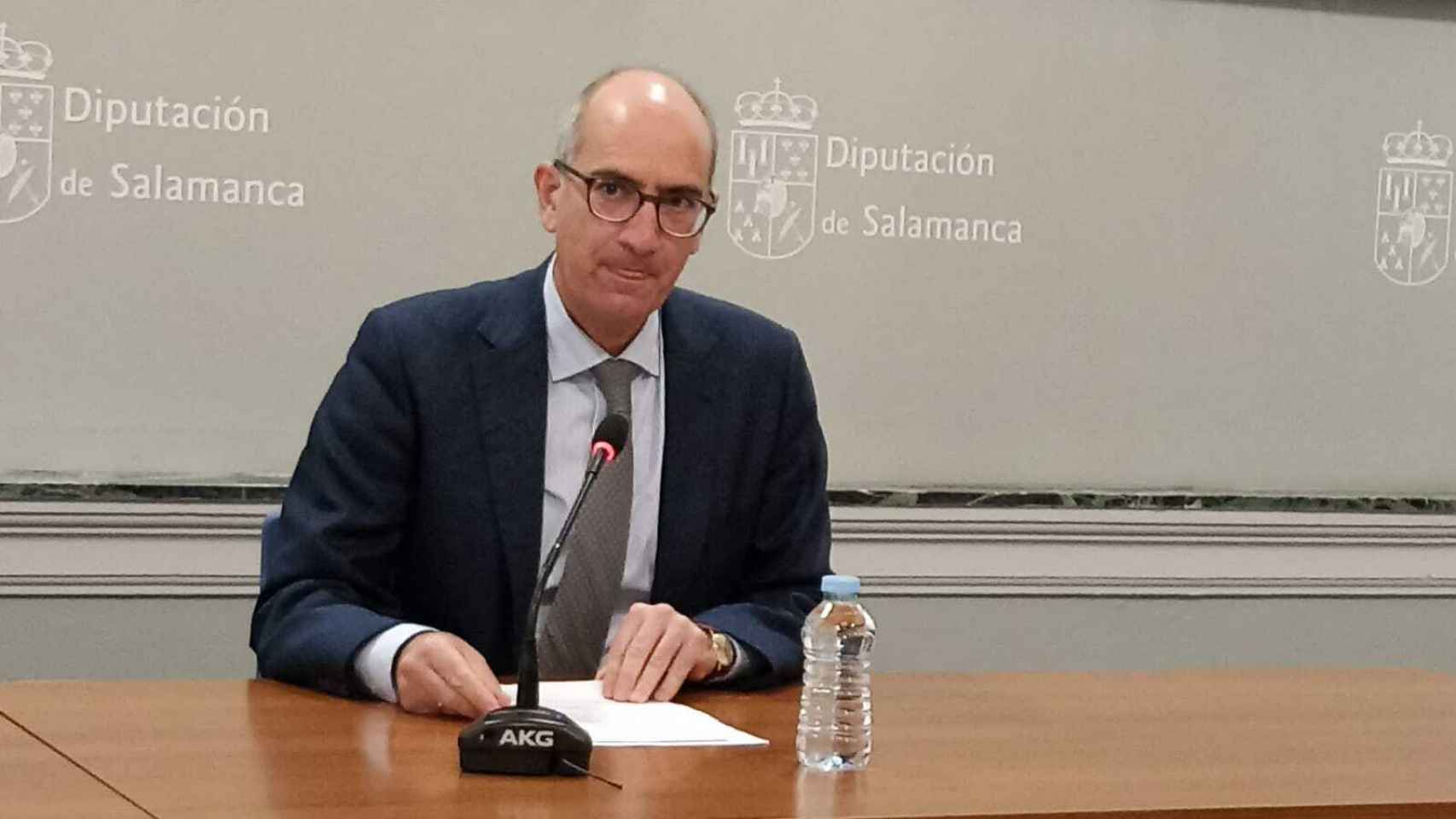 El presidente del PP de Salamanca, Javier Iglesias, esta mañana