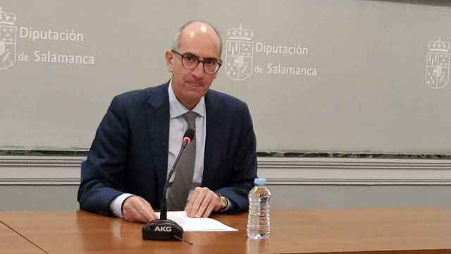 El presidente del PP de Salamanca, Javier Iglesias, esta mañana