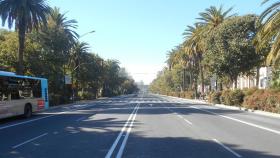 Una imagen del Paseo del Parque sin coches.