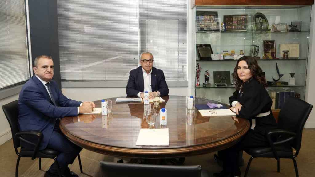 Reunión en la sede del COE entre Alejandro Blanco, José Manuel Franco y Laura Vilagà