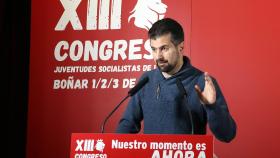 Peio García / ICAL . El secretario general del PSOE de Castilla y León, Luis Tudanca, en el acto de inauguración del XIII Congreso de Juventudes Socialistas de León