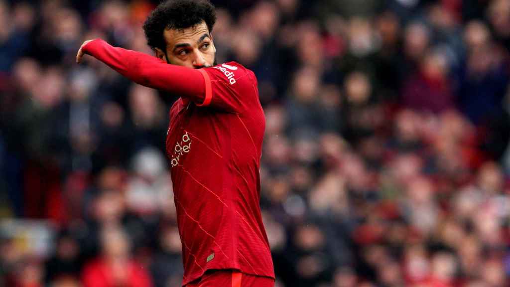 Mohamed Salah, en un partido del Liverpool de la temporada 2021/2022