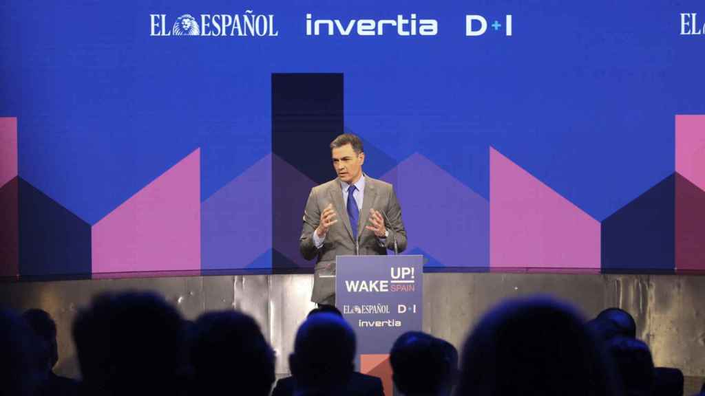 Pedro Sánchez, durante su discurso de apertura en Wake Up, Spain!