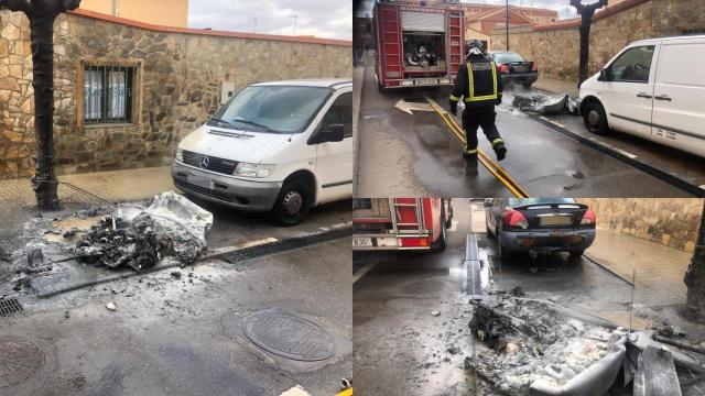 Incendio de un contenedor en Benavente