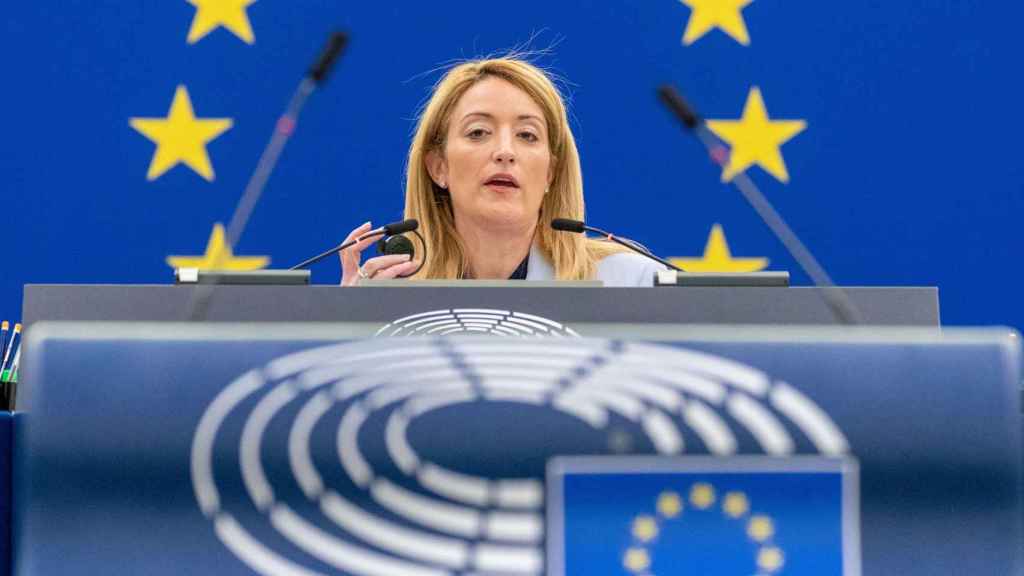 La presidenta de la Eurocámara, Roberta Metsola, fue la primera dirigente de la UE en visitar Kiev la semana pasada
