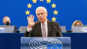 El jefe de la diplomacia de la UE, Josep Borrell, durante su intervención este miércoles en la Eurocámara