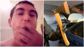 Eduardo, alias 'Locario', el joven cartagenero detenido por lanzar un hacha a un policía nacional en Alicante.