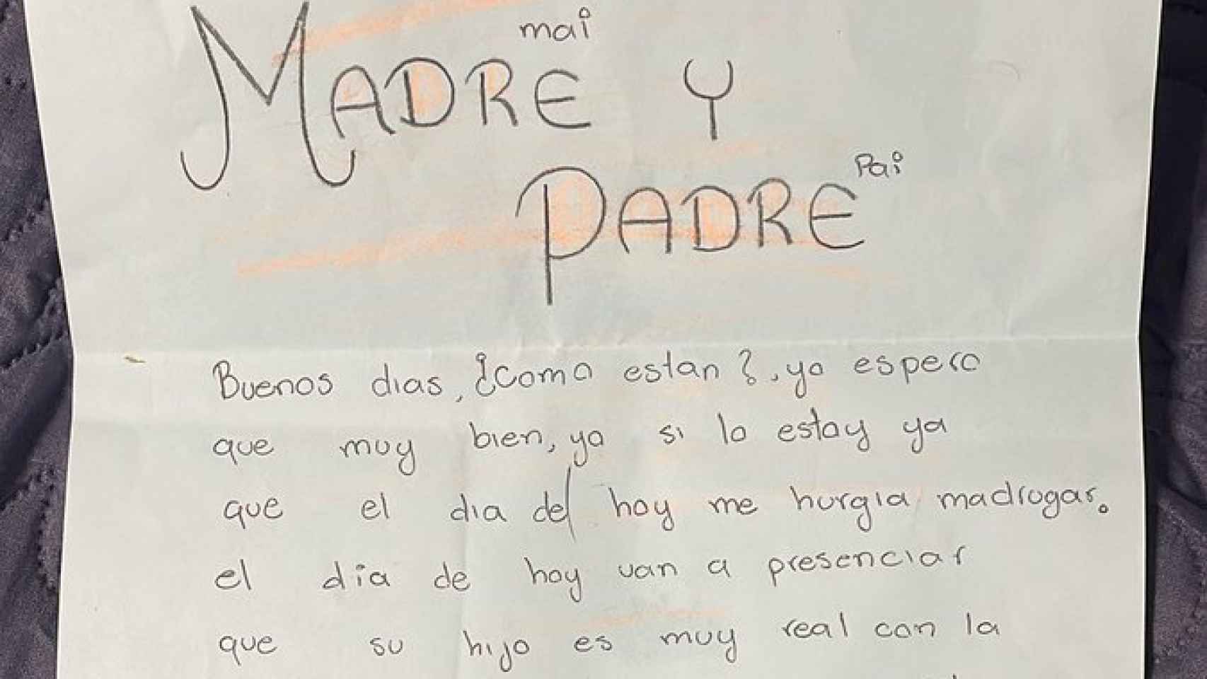 La emotiva carta de un niño a sus padres por sus notas: 