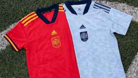 Las dos equipaciones de España para la Eurocopa 2022 Femenina.