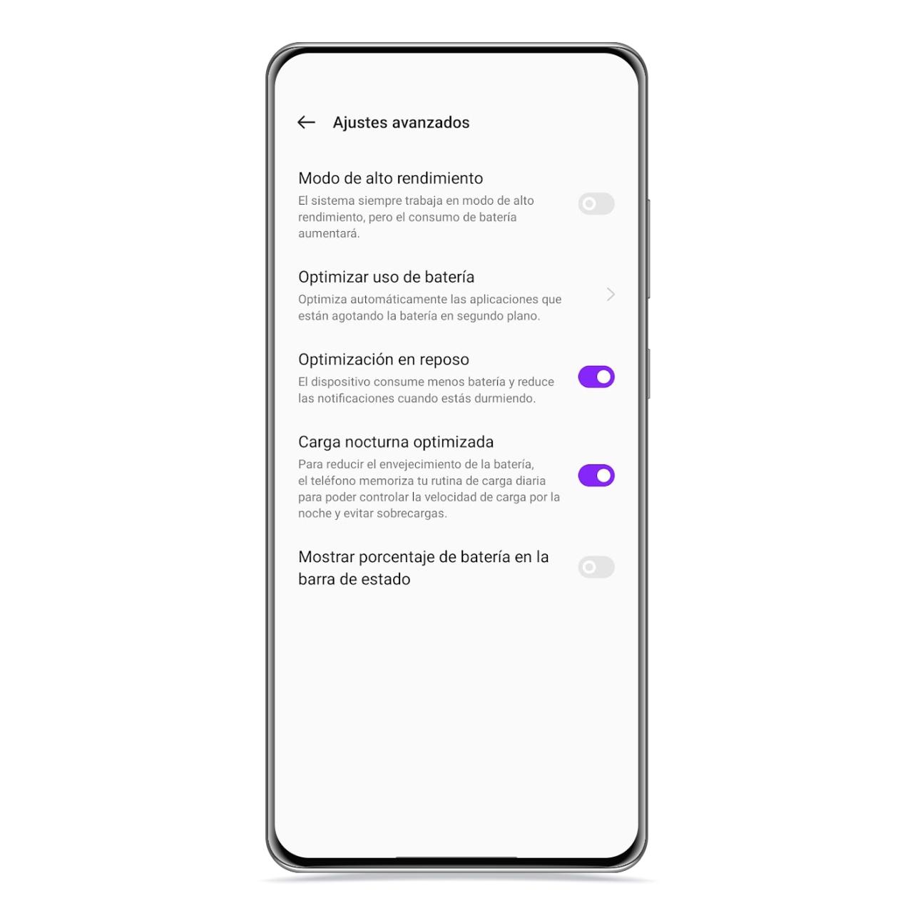 Advanced Battery Settings in OPPO