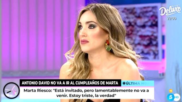 Marta Riesco rompió con Antonio David en directo.