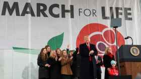 Donald Trump en la antiabortista Marcha por la Vida, en enero de 2020, en Washington.