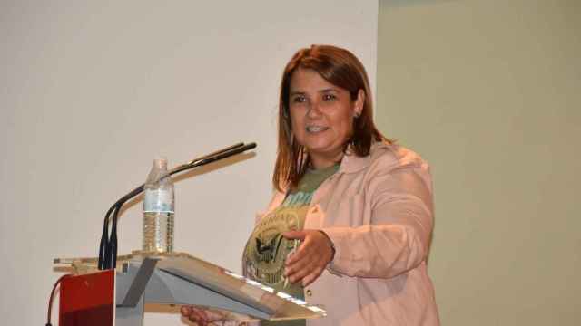 Tita García Élez durante la asamblea del PSOE de Talavera de este sábado.