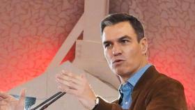 El presidente del Gobierno, Pedro Sánchez, durante el acto de cierre de campaña del PSOE en Valladolid. / ICAL