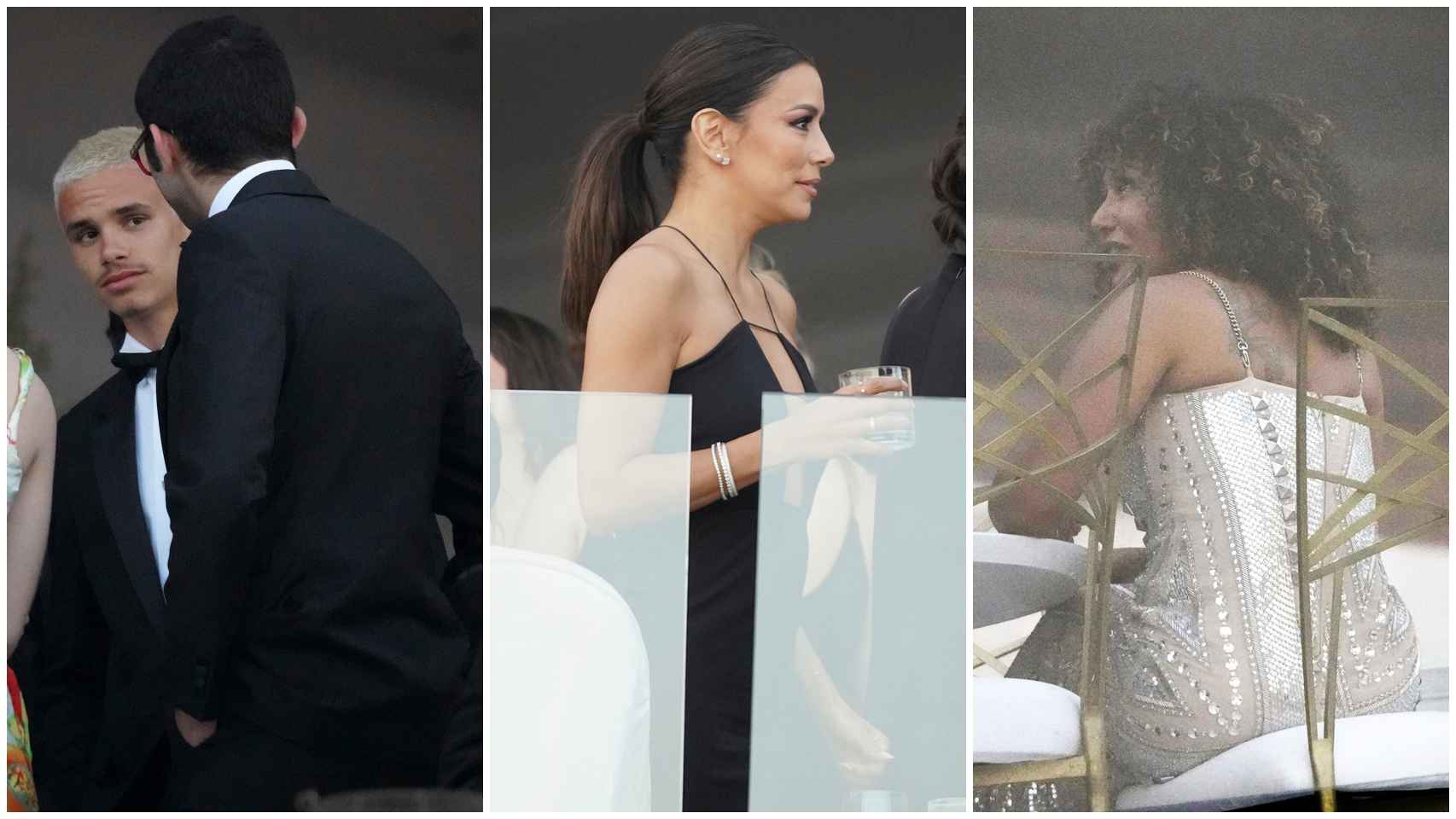 Romeo Beckham, Eva Longoria y Mel B, en la boda de Brooklyn y Nicola Peltz en Miami.