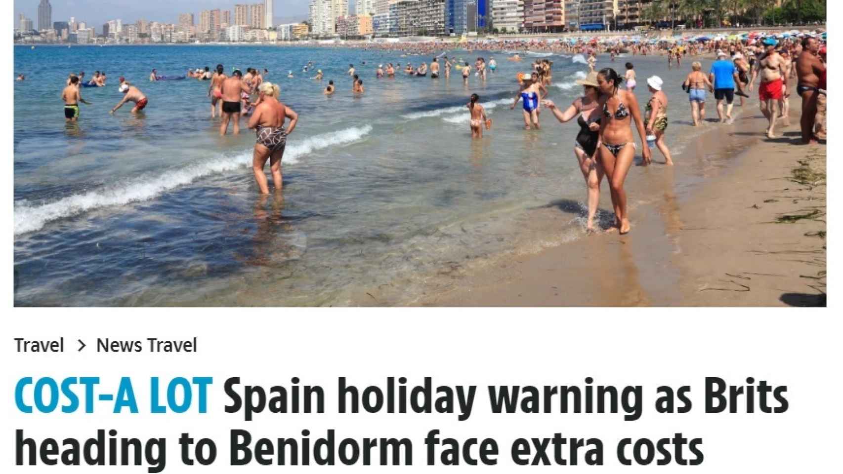 Encabezado de la pieza que alerta sobre la nueva tasa turística valenciana.