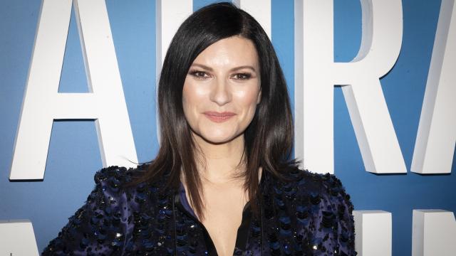 Laura Pausini en al presentación de su película en Madrid.