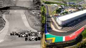 El circuito de Kyalami (Sudáfrica) en una de las últimas carreras de Fórmula 1 y en la actualidad