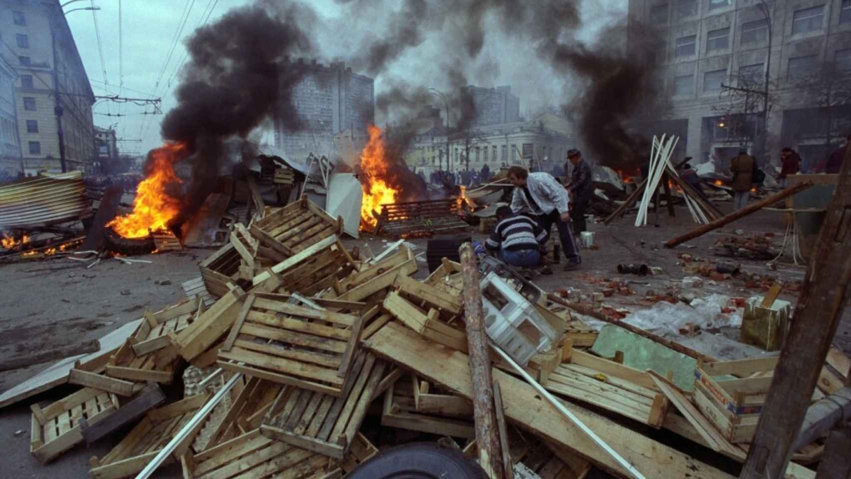 Conflictos en las calles de Moscú en la crisis de 1993.