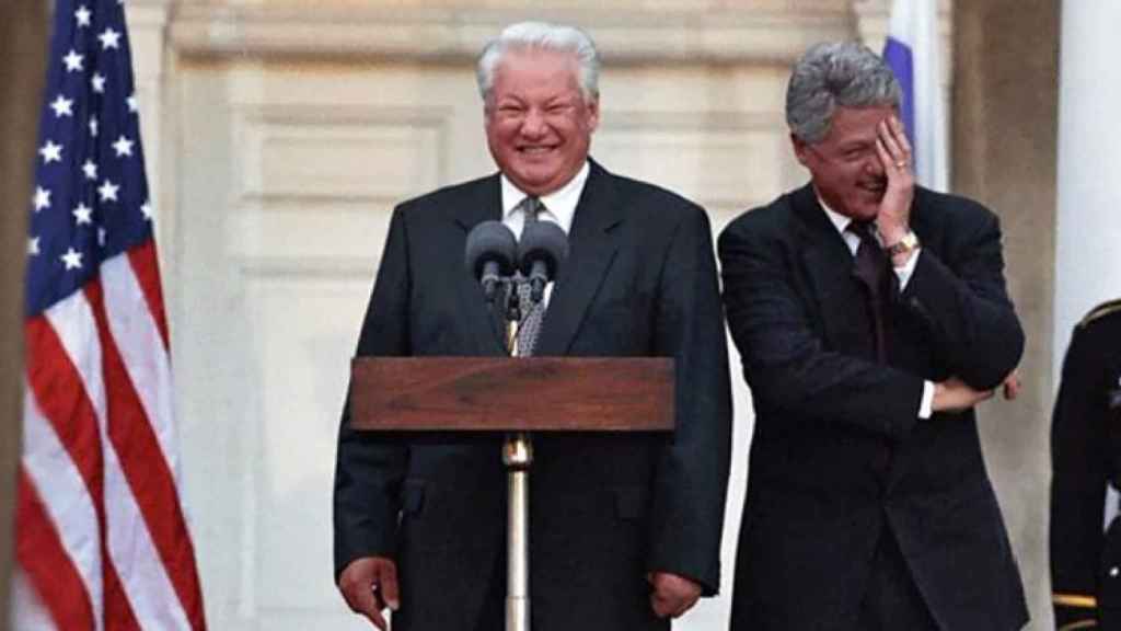 Boris Yeltsin con Bill Clinton.