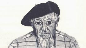 Retrato del poeta Waldo Santos obra de la artista zamorana Ana Franco
