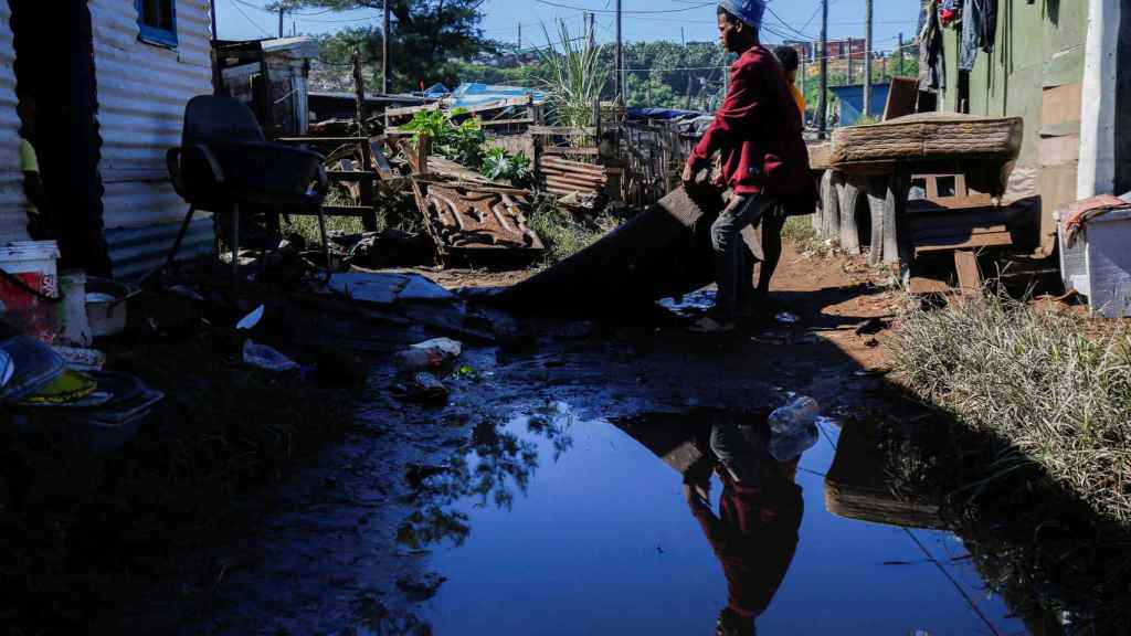 Viviendas afectadas por las inundaciones en Sudáfrica.