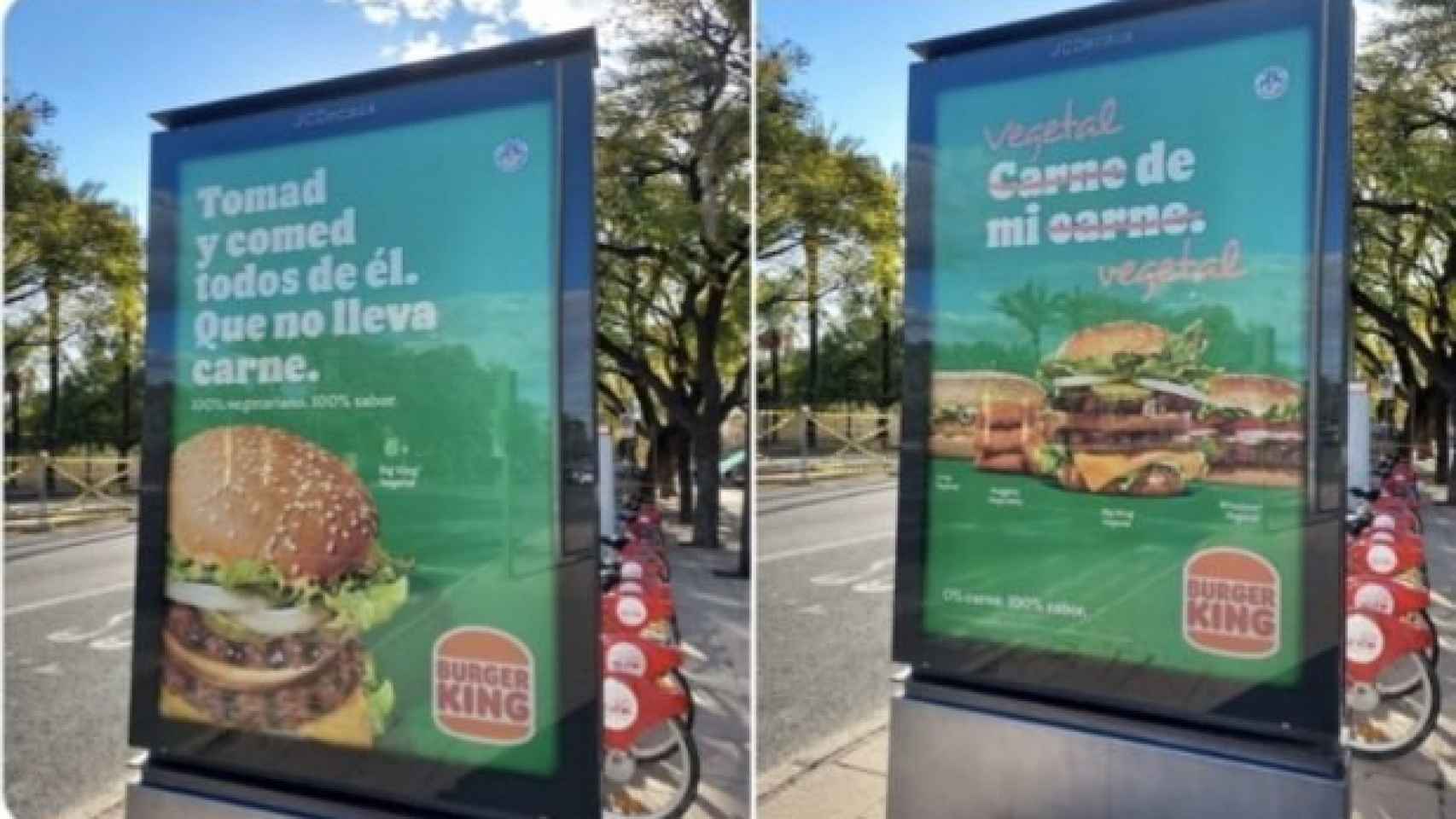 Imagen de los carteles de Burger King en Sevilla.