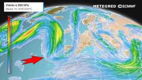 Desviación del chorro polar sobre la Península y Baleares para esta semana. Meteored.