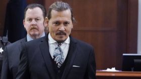 El actor Johnny Depp en la última sesión del juicio en Los Ángeles.