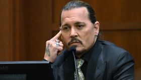 El actor Johnny Depp durante su declaración ante un juez de Los Ángeles.