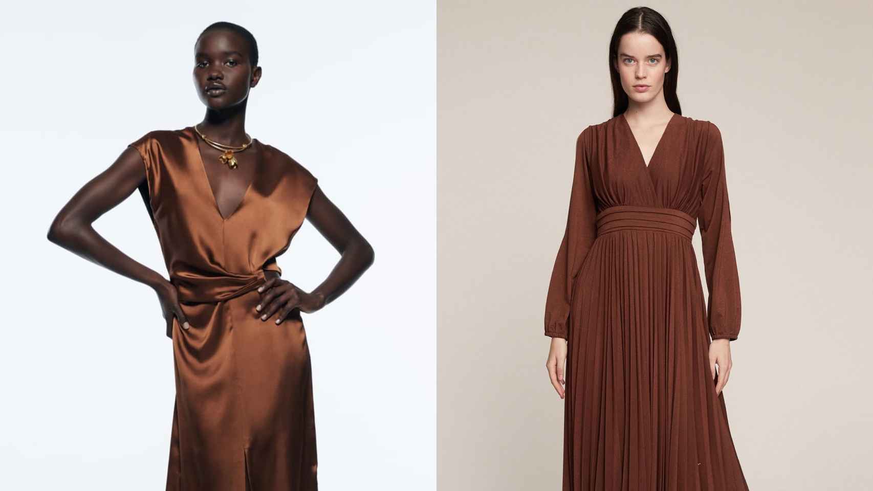 El marrón es el color tendencia para las invitadas: siete vestidos para  sorprender