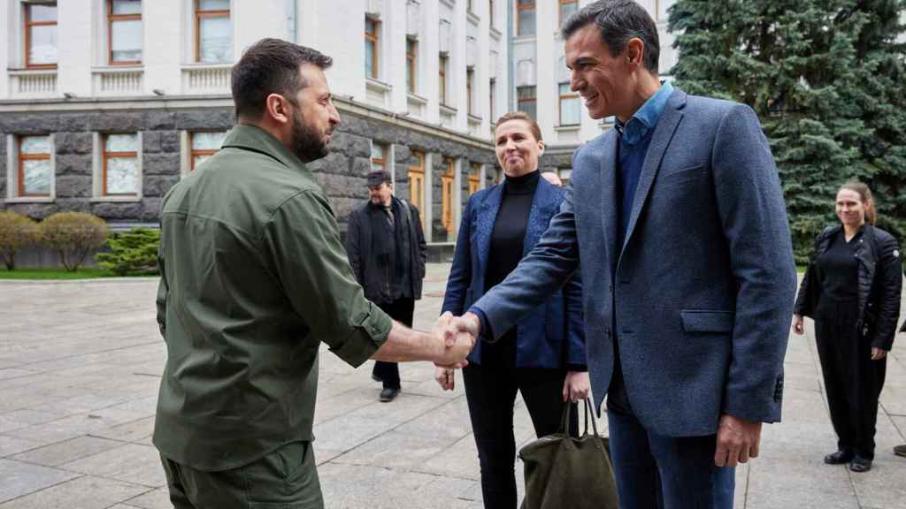 Pedro Sánchez en Ucrania en su visita el pasado  mes de abril.