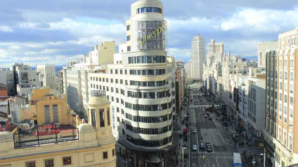 Vista de la Gran Vía de Madrid.
