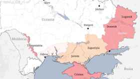 Mapa con el territorio ucraniano que podría acabar ocupado por Rusia.