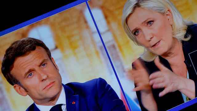 Macron y Le Pen, durante el debate televisado del pasado miércoles.