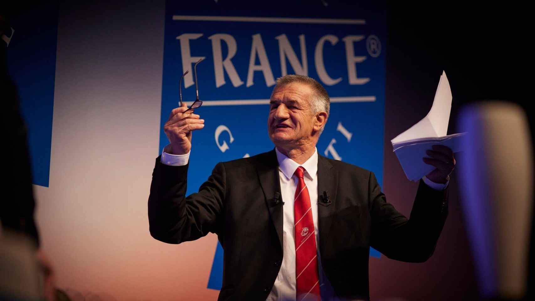 El político francés Jean Lassalle en un acto de campaña en la primera vuelta de las elecciones presidenciales francesas.
