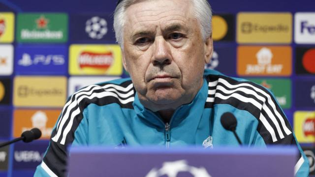 Carlo Ancelotti, en rueda de prensa de la Champions League