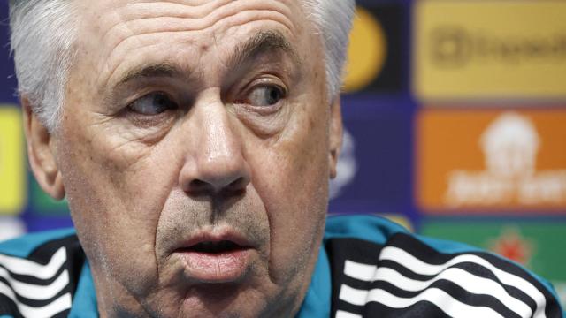 Carlo Ancelotti, en rueda de prensa de la Champions League