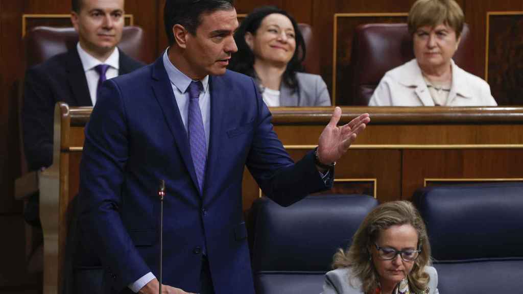 El presidente del Gobierno, Pedro Sánchez, la semana pasada, en el Congreso de los Diputados.