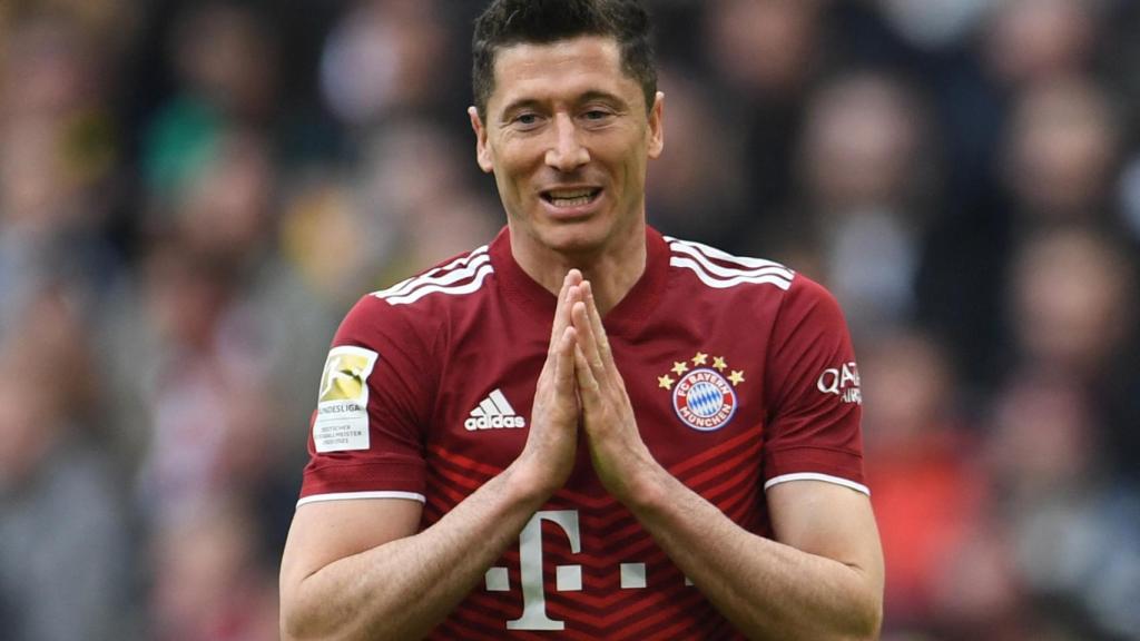 Robert Lewandowski, en un partido del Bayern Múnich de la temporada 2021/2022