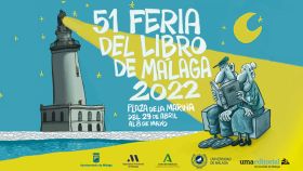 Cartel de la 51 edición de la Feria del Libro de Málaga.