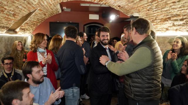 García-Gallardo durante su entrada en un restaurante de Valladolid