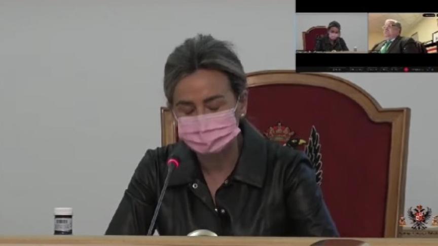 Milagros Tolón, alcaldesa de Toledo, este jueves durante su intervención en el Pleno del Ayuntamiento.