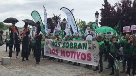 Protesta de CSIF ante el Palacio de Fuensalida de Toledo este jueves.