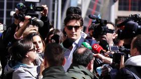 El empresario Luis Medina a su llegada a los juzgados.