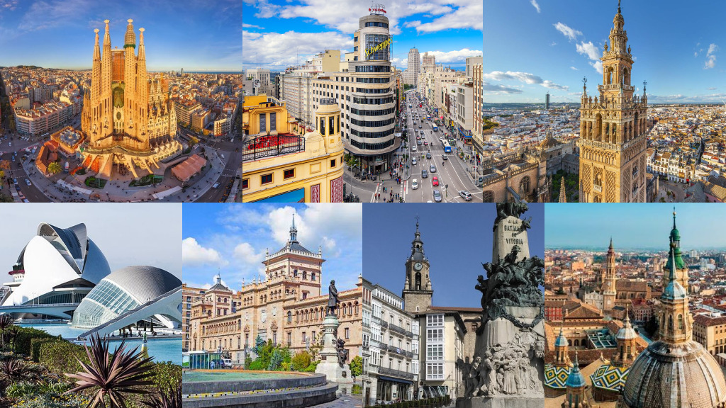 Barcelona, Madrid, Sevilla, Valencia, Valladolid, Vitoria y Zaragoza han sido seleccionadas por la Unión Europea.