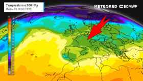 Masas de aire frío sobre España al comenzar mayo. Meteored.